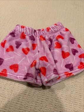 Girls' Plush Heart Lounge Shorts - Pink